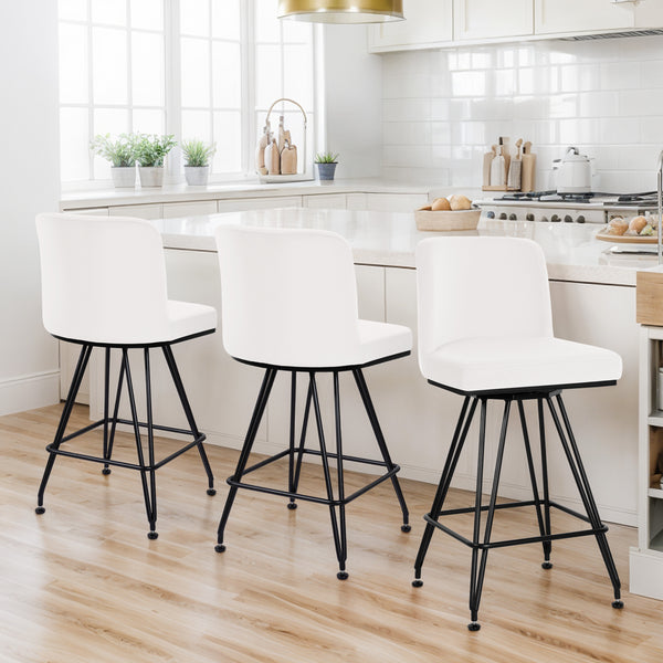 Tannat bar stool, White Azal Velvet