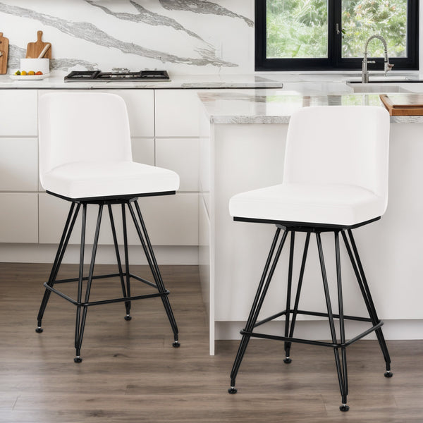 Tannat bar stool, White Azal Velvet
