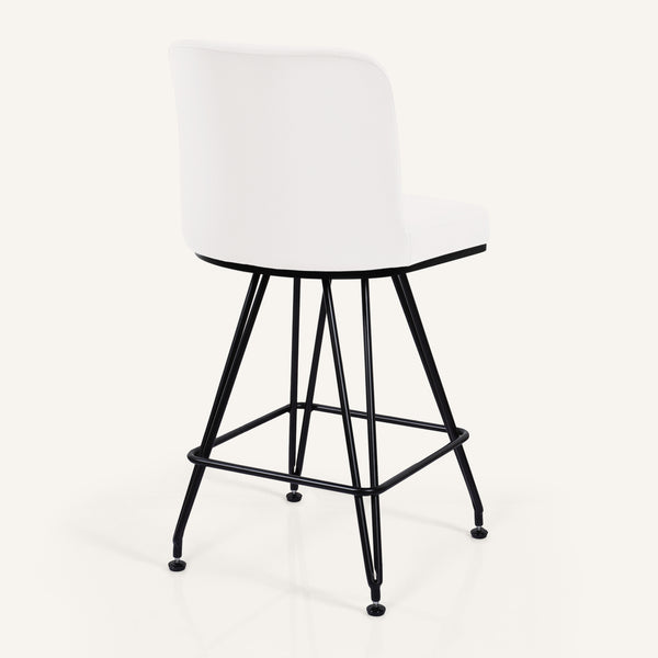 Tannat bar stool, White Azal Velvet