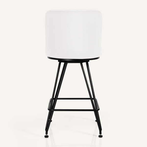 Tannat bar stool, White Azal Velvet