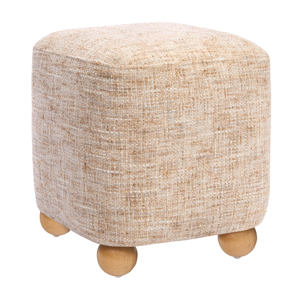 Teleki Ottoman in Brown Chenille Fabric