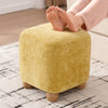 Teleki Ottoman in Yellow Chenille Fabric