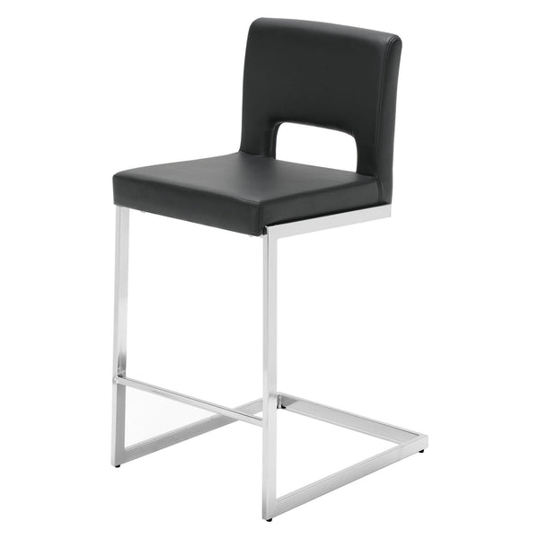 Verdot Couner Stool in Black Ribol Leather