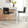 Verdot Couner Stool in Black Ribol Leather