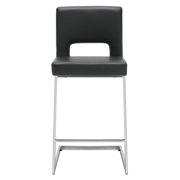Verdot Couner Stool in Black Ribol Leather