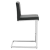 Verdot Couner Stool in Black Ribol Leather