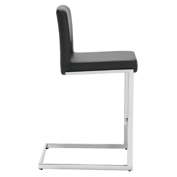 Verdot Couner Stool in Black Ribol Leather