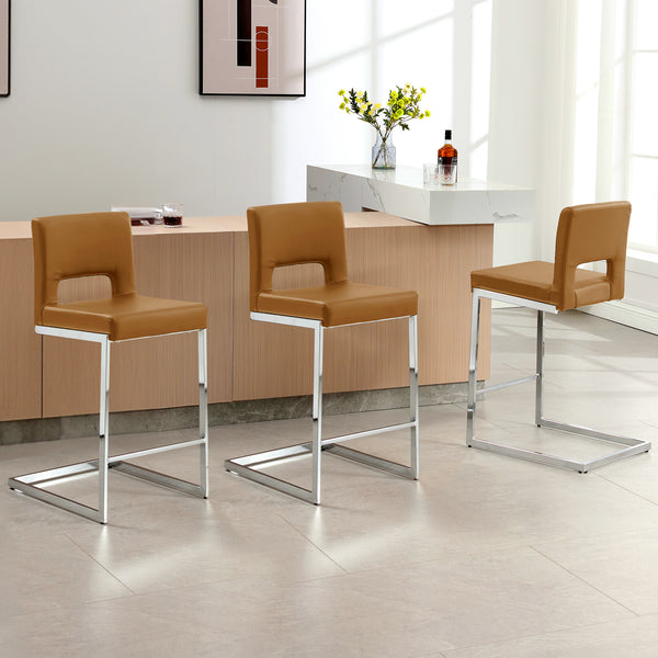 Verdot Counter Stool in Camel Jaen Leather