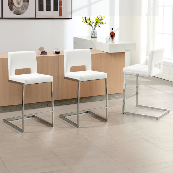 Verdot Counter Stool in Cream Ribol Leather