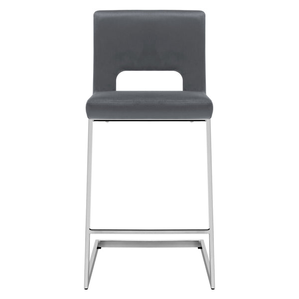 Verdot Counter Stool in Gray Xara Velvet