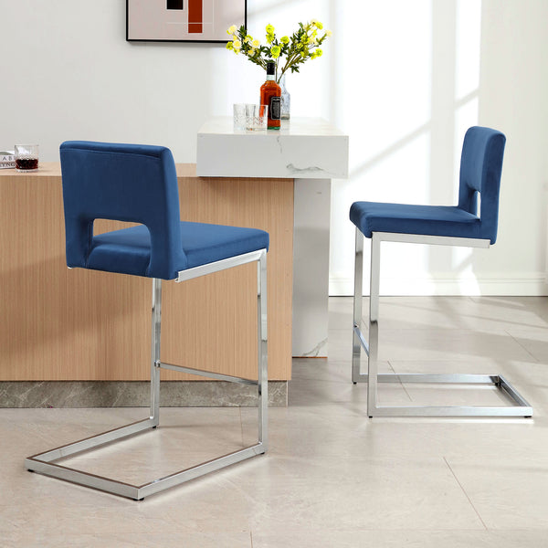 Verdot Counter Stool in Ink Xara Velvet