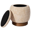 Xarello Ottoman with Storage in Brown Chenille Fabric