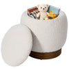Xarello Ottoman with Storage in White Mopr Velvet