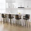 Zelen Swivel Counter Stool in Charcoal Sarma Leather with Leather Backrest