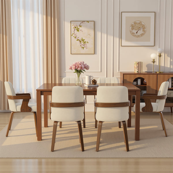 Zelen Dining Chair in Beige Afus Leather
