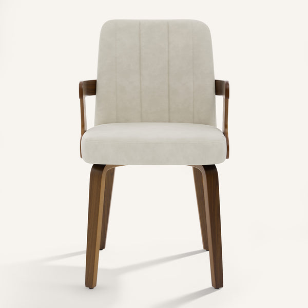 Zelen Dining Chair in Beige Afus Leather