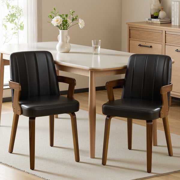 Zelen Dining Chair in Black Afus Leather