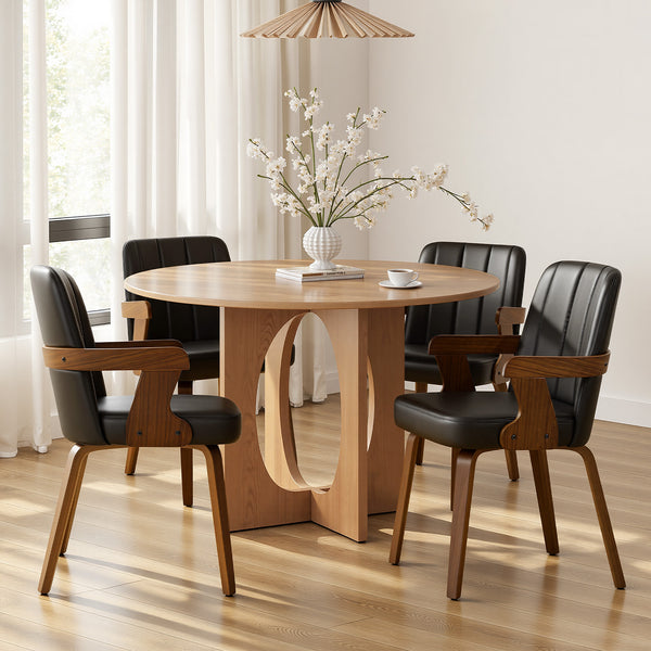 Zelen Dining Chair in Black Afus Leather