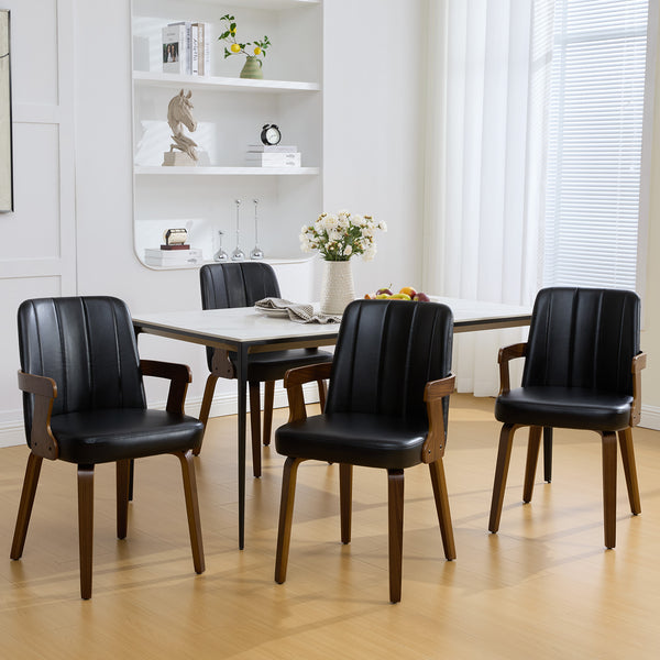 Zelen Dining Chair in Black Afus Leather