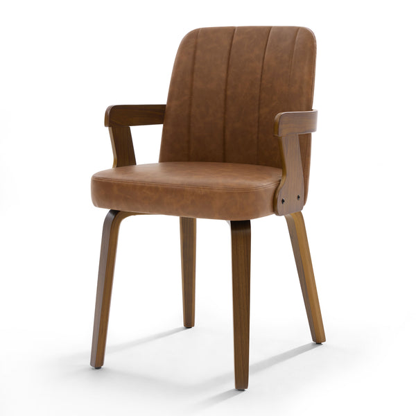 Zelen Dining Chair in Brown Afus Leather