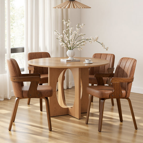 Zelen Dining Chair in Brown Afus Leather