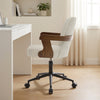 Zelen Office Chair in Beige Afus Leather, Leather Backrest