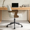 Zelen Office Chair in Beige Afus Leather, Leather Backrest