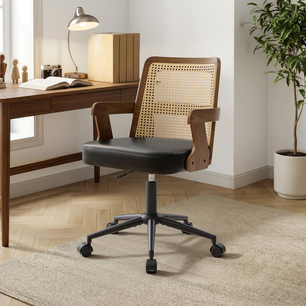Zelen Office Chair in Black Afus Leather