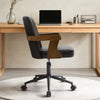 Zelen Office Chair in Black Afus Leather, Leather Backrest