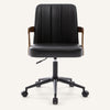 Zelen Office Chair in Black Afus Leather, Leather Backrest