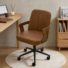 Zelen Office Chair in Brown Afus Leather, Leather Backrest