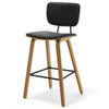 Dorsa II bar stool with backrest, Black, 26"