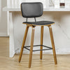 Dorsa II bar stool with backrest, Black, 26"