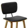 Dorsa II bar stool with backrest, Black, 26"