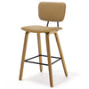 Dorsa II bar stool with backrest, Brown, 26"