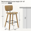 Dorsa II bar stool with backrest, Brown, 26"