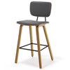 Dorsa II bar stool with backrest, Gray, 26"