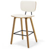 Dorsa II bar stool with backrest, White, 26"