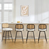 Acolon bar stool, White Hans Leather/Bar Height
