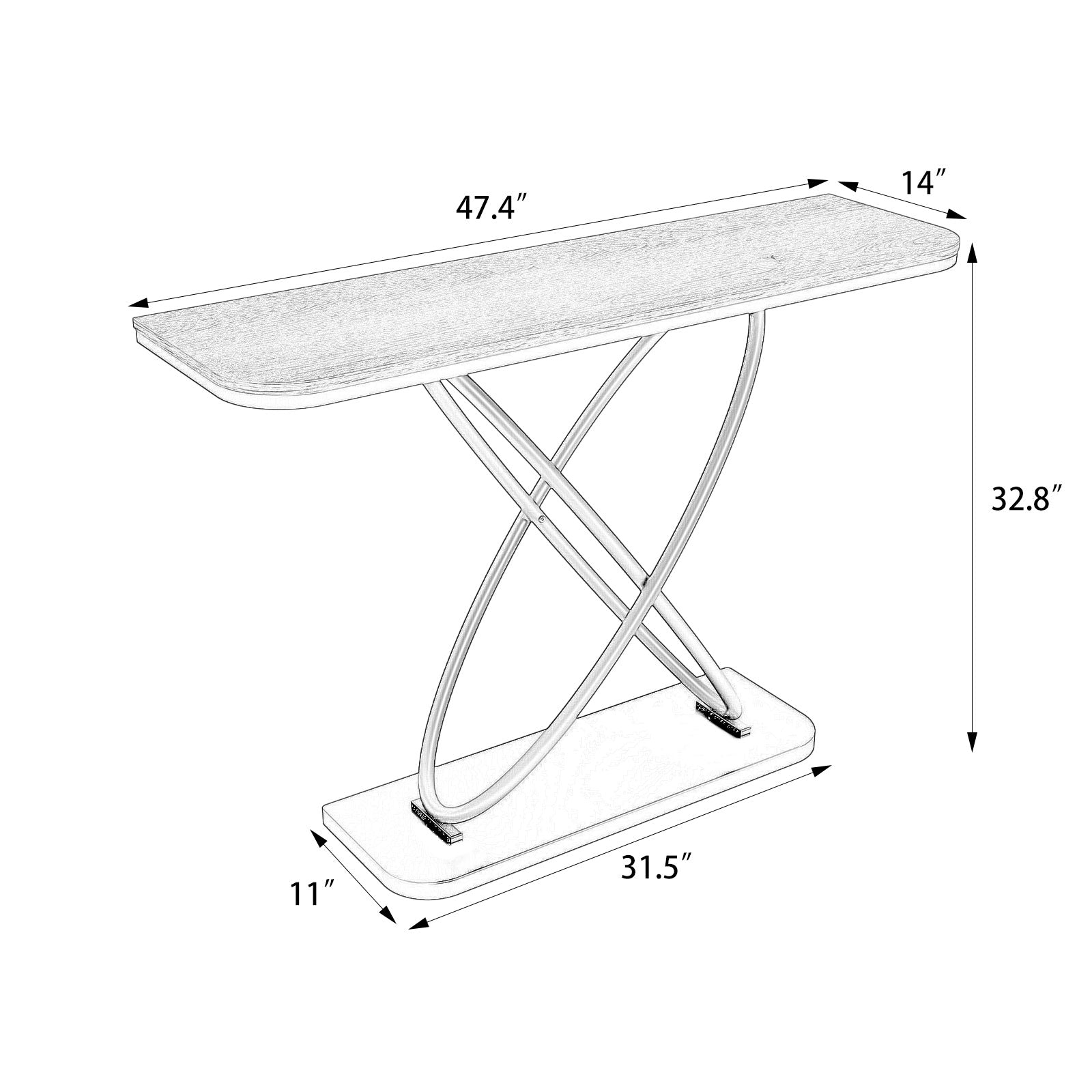 Ankou console table dimensions
