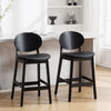 Applejack II bar stool with backrest, Black, 26"