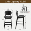 Applejack II bar stool with backrest, Black, 26"