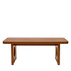 Aqitag Coffee Table in Brown Pine with Circular Legs