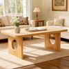 Aqitag Coffee Table in Natural Pine with Circular Legs