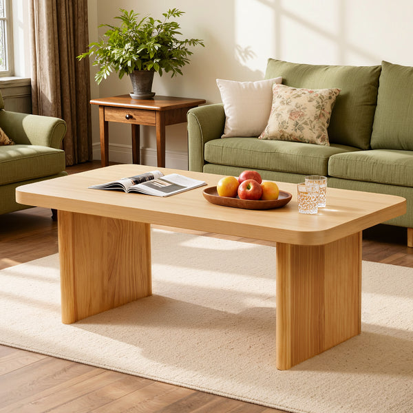 Aqitag Coffee Table in Natural Pine with Non-Circular Legs