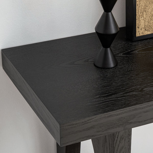 Aqitag Console Table in Black Oak Veneer