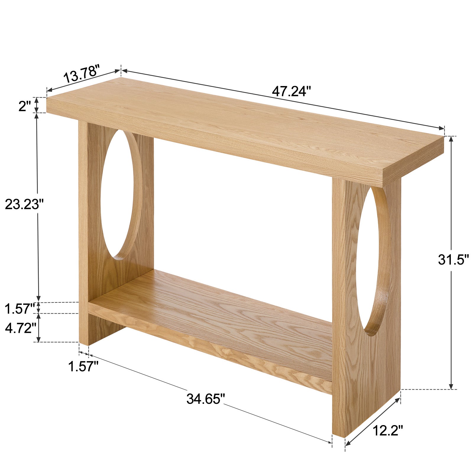 Aqitag console table dimensions