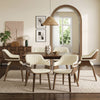 Arinto Dining Chair in Cream Serna Leather with Natural Walnut Veneer