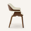 Arinto Dining Chair in Cream Serna Leather with Natural Walnut Veneer