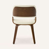 Arinto Dining Chair in Cream Serna Leather with Natural Walnut Veneer